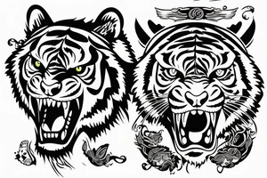tiger head in old school style tattoo tattoo idea
