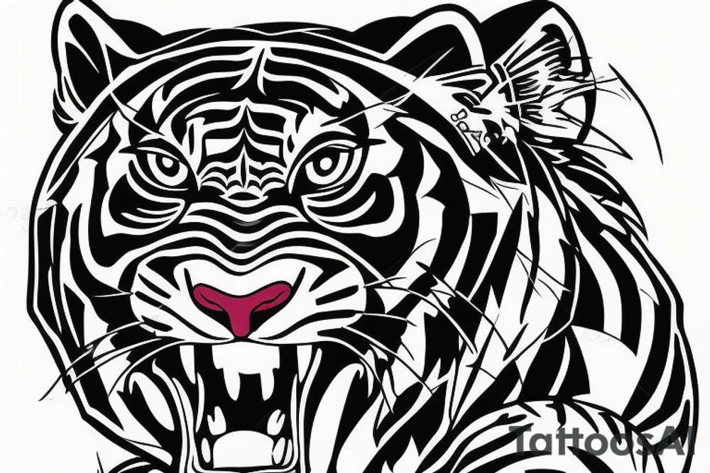 tiger head in old school style tattoo tattoo idea