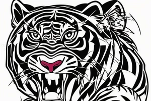 tiger head in old school style tattoo tattoo idea