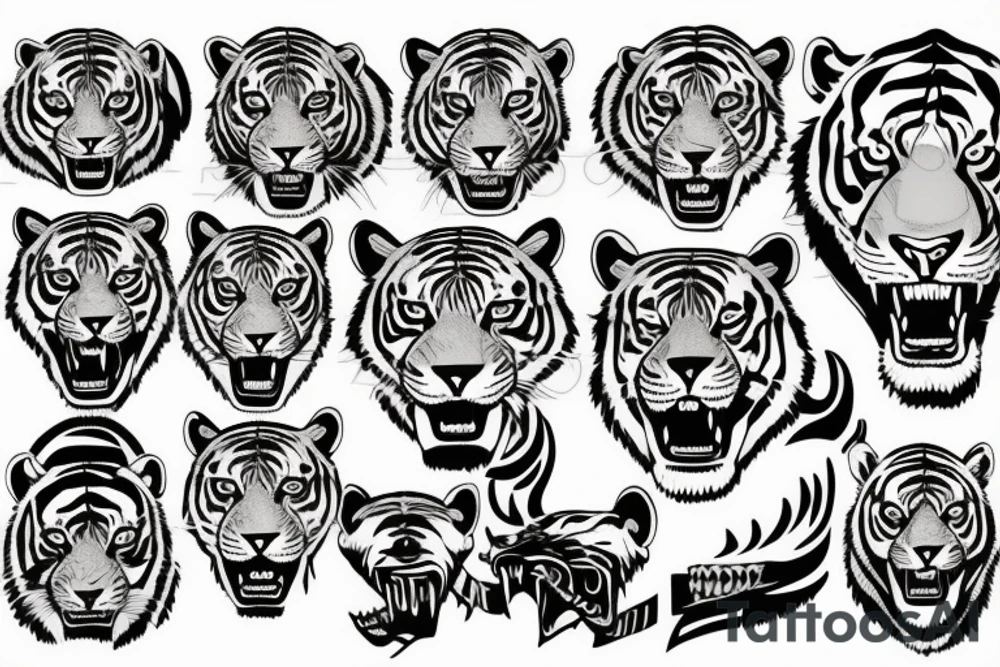 tiger head in old school style tattoo tattoo idea