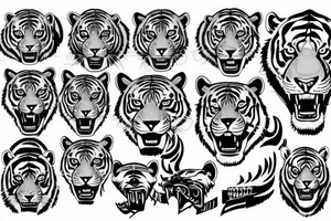 tiger head in old school style tattoo tattoo idea