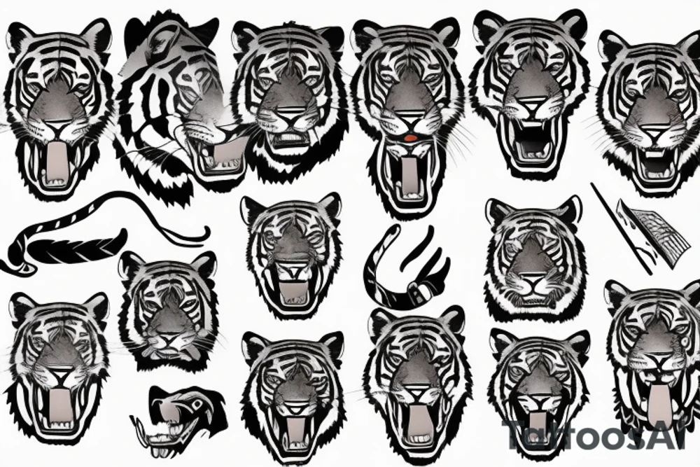 tiger head in old school style tattoo tattoo idea