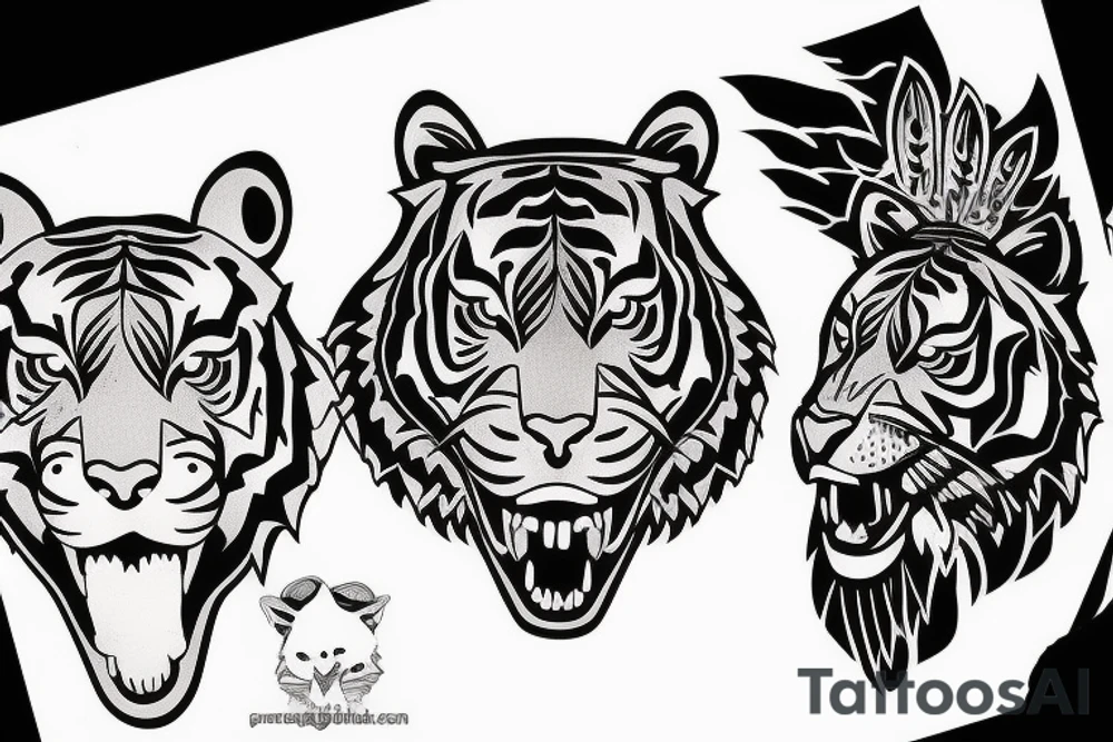 tiger head tattoo idea