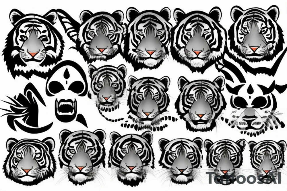 tiger head tattoo idea