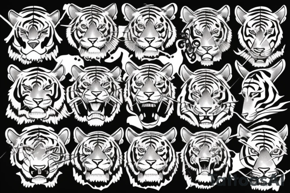 tiger head tattoo idea