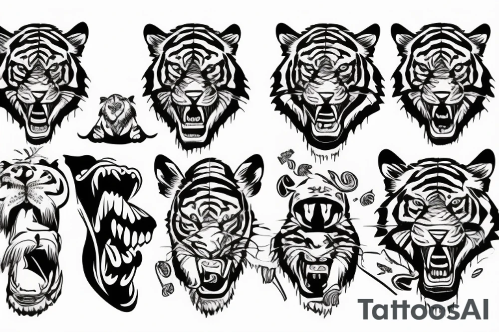 tiger head tattoo idea