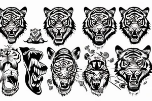 tiger head tattoo idea