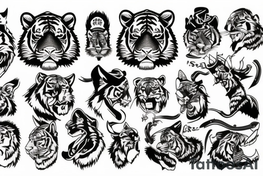 tiger head tattoo idea