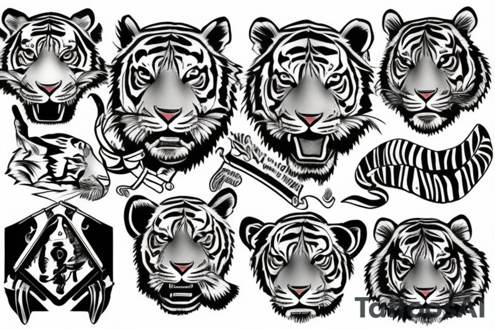 tiger head tattoo idea