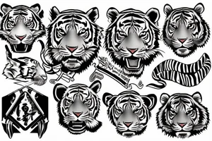 tiger head tattoo idea