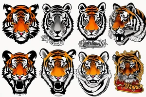 tiger head colorful tattoo idea