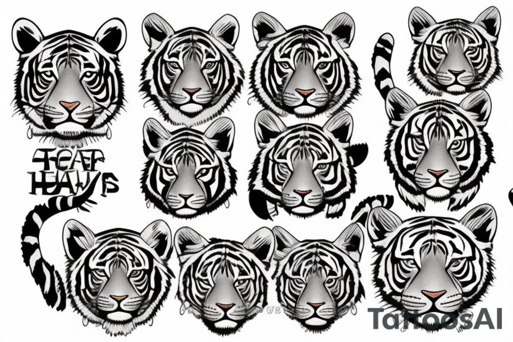 tiger head colorful tattoo idea