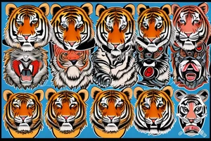 tiger head colorful tattoo idea