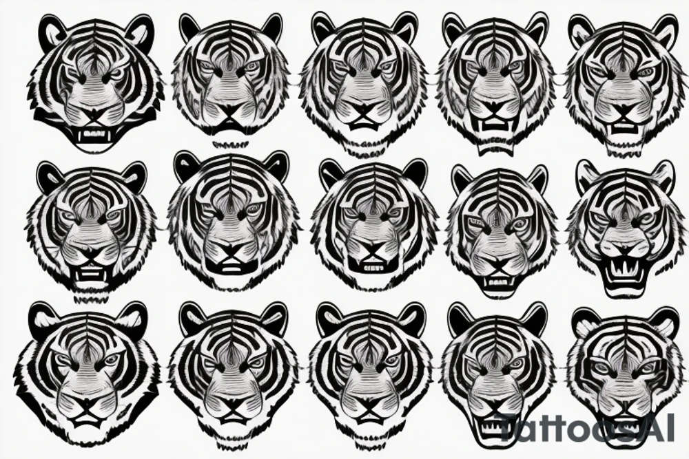 tiger head colorful tattoo idea