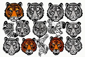 tiger head colorful tattoo idea