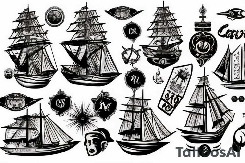 caravel ship tattoo idea