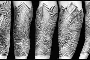 Black and grey geometric mens tattoo idea