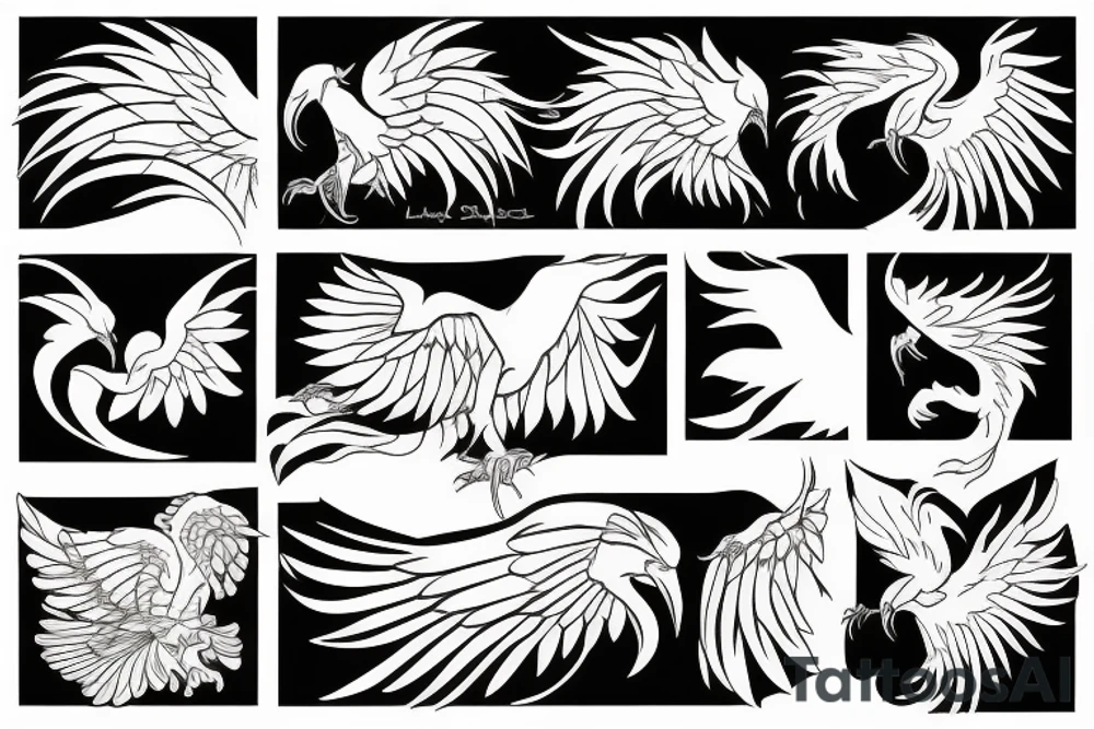 Draw me a phoenix in profile tattoo idea