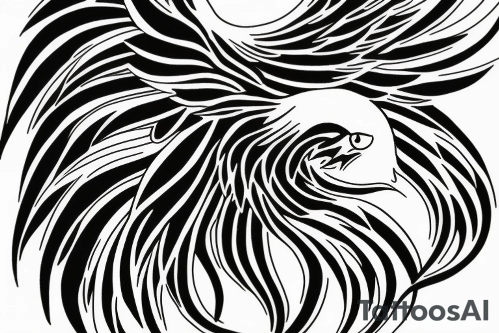 Draw me a phoenix in profile tattoo idea