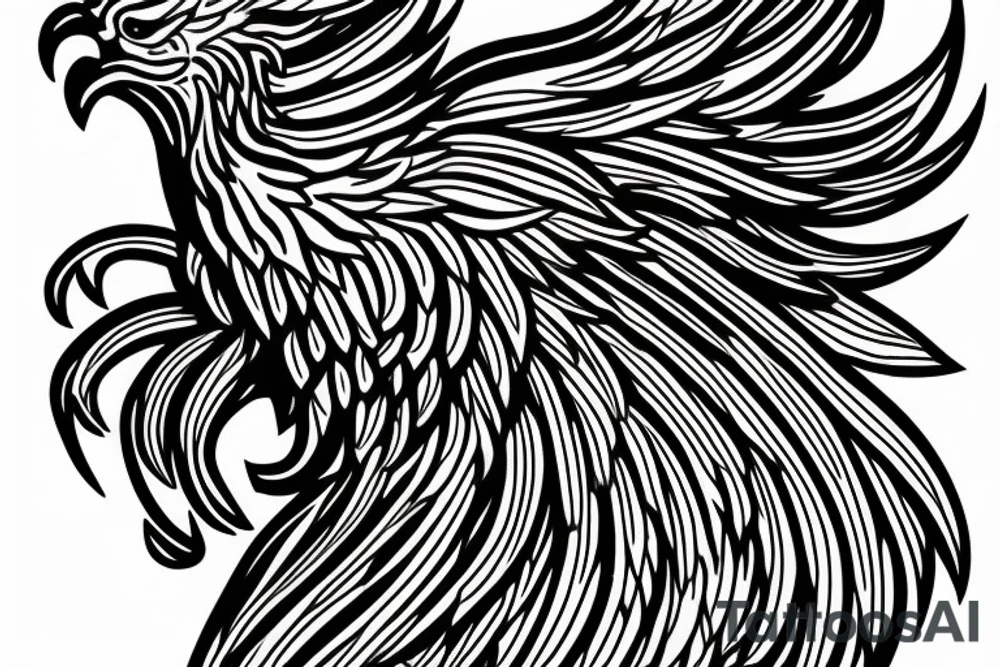 Draw me a phoenix in profile tattoo idea