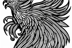 Draw me a phoenix in profile tattoo idea