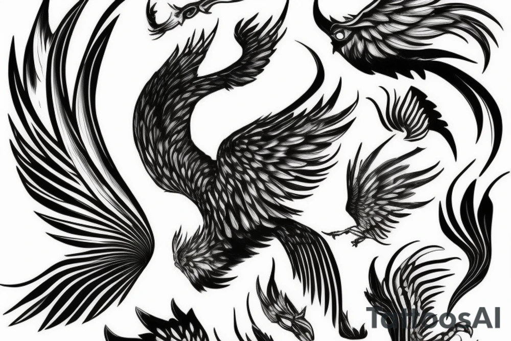 Draw me a phoenix in profile tattoo idea