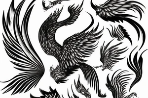 Draw me a phoenix in profile tattoo idea