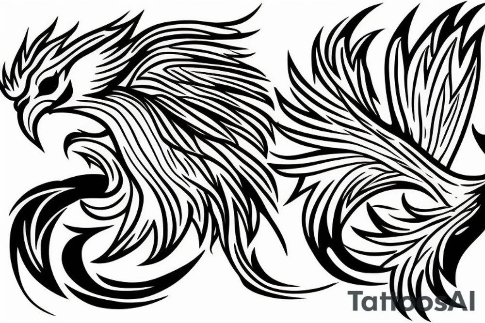 Draw me a phoenix in profile tattoo idea