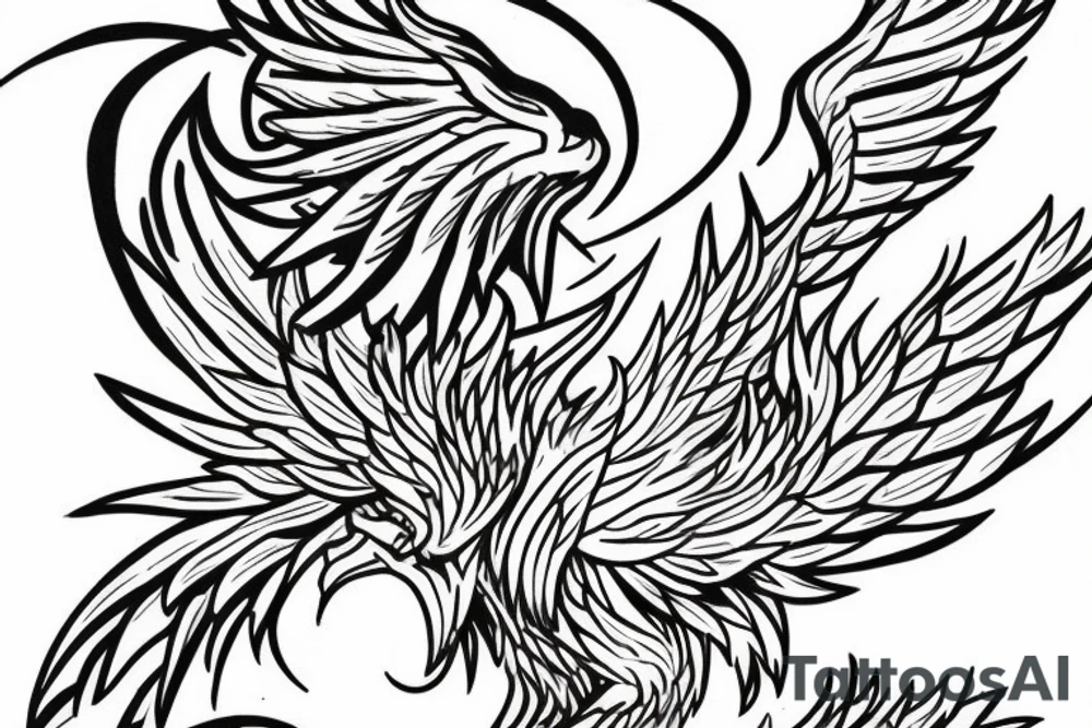 Draw me a phoenix in profile tattoo idea