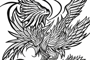 Draw me a phoenix in profile tattoo idea