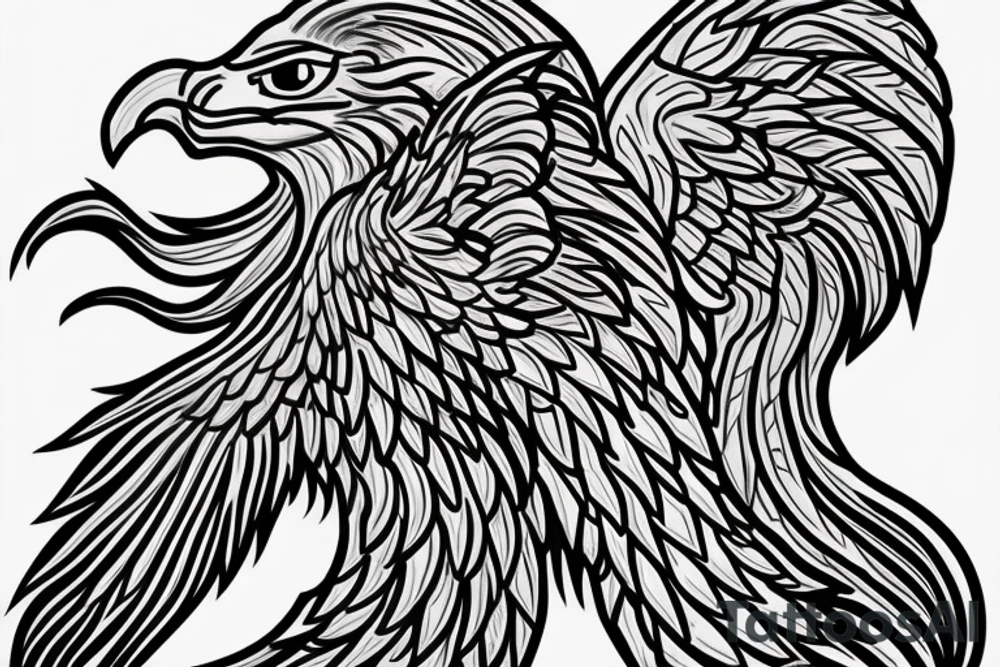 Draw me a phoenix in profile tattoo idea