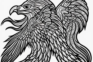 Draw me a phoenix in profile tattoo idea