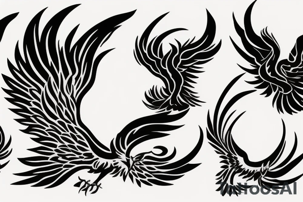 Draw me a phoenix minimalist tattoo idea