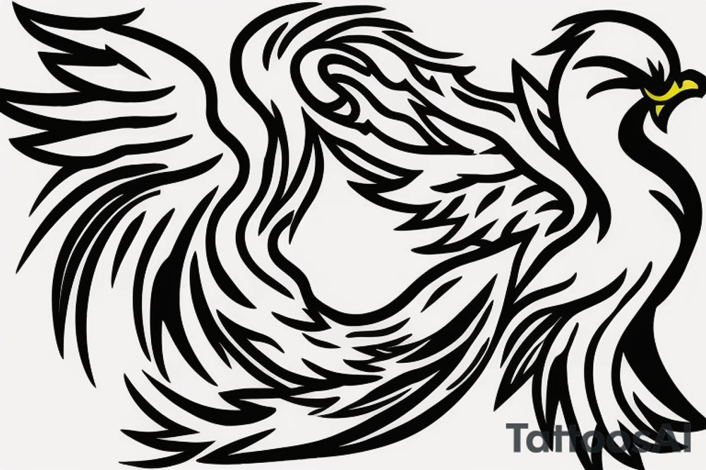 Draw me a phoenix minimalist tattoo idea