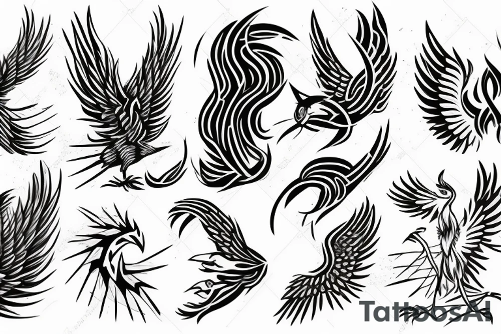 phoenix minimalist tattoo idea