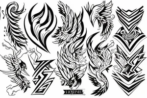 Phoenix with little detail tattoo idea