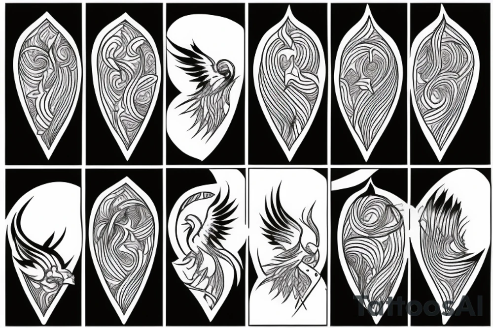 phoenix with heart tattoo idea
