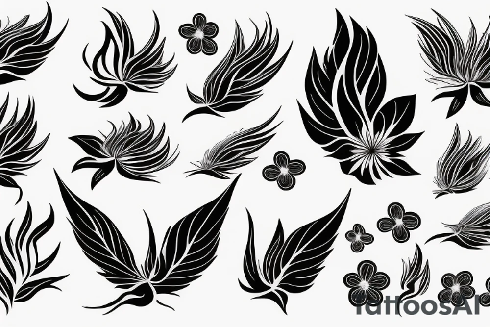 phoenix with flower tattoo idea
