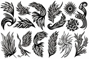 phoenix flower tattoo idea