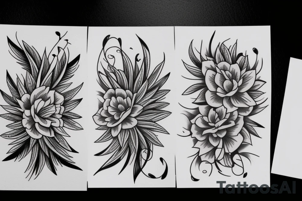 phoenix flower tattoo idea