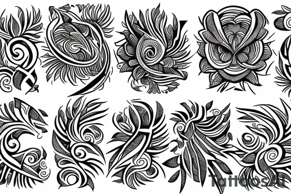 phoenix flower tattoo idea