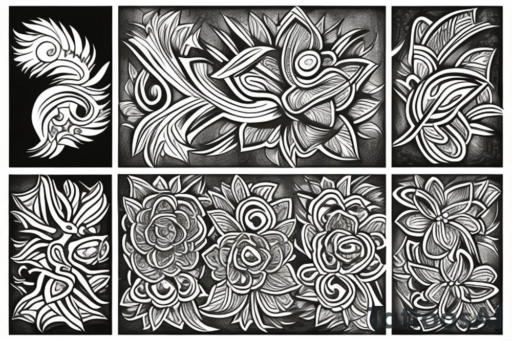 phoenix flower tattoo idea