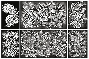 phoenix flower tattoo idea