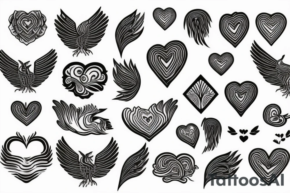 phoenix with heart tattoo idea