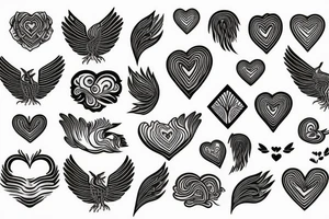 phoenix with heart tattoo idea
