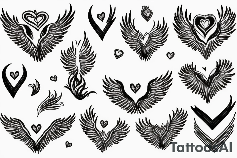 phoenix with heart tattoo idea