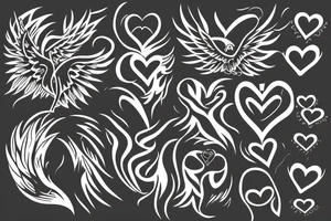 phoenix with heart tattoo idea