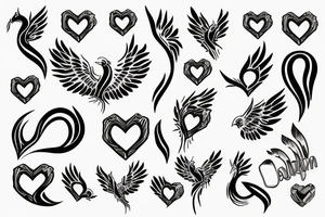 phoenix with heart tattoo idea