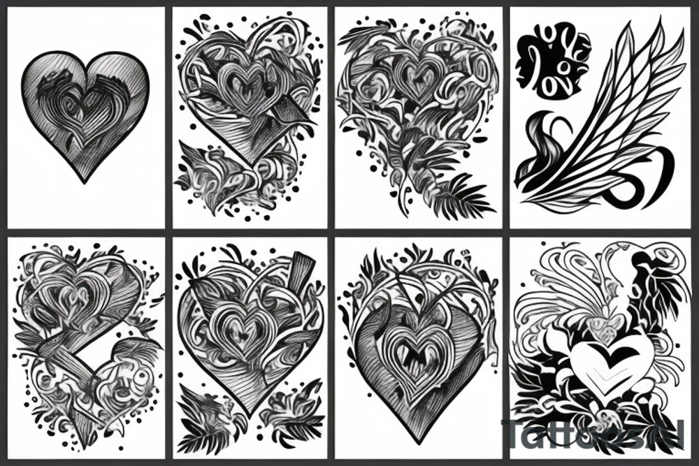 phoenix with heart tattoo idea