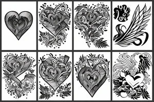 phoenix with heart tattoo idea